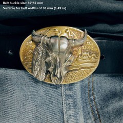 Casting Brass Buffalo Skull Belt Buckle, Personalized Metal Men Belt Buckle,gift