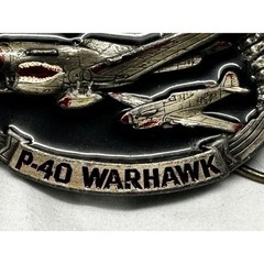 Vintage 1986 C+J Inc P-40 Warhawk Belt Buckle WWII Aviation Made in USA 1131