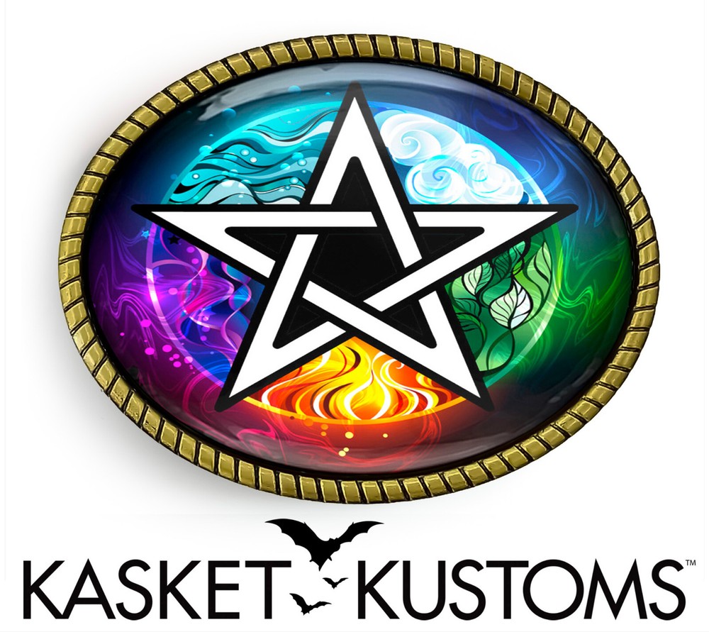 Magic Pentagram Belt Buckle – Wiccan Elements Pentacle Belt Buckle – 104