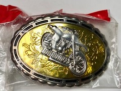 Motorcycle On Western Mixed Colors Belt Buckle In Packaging