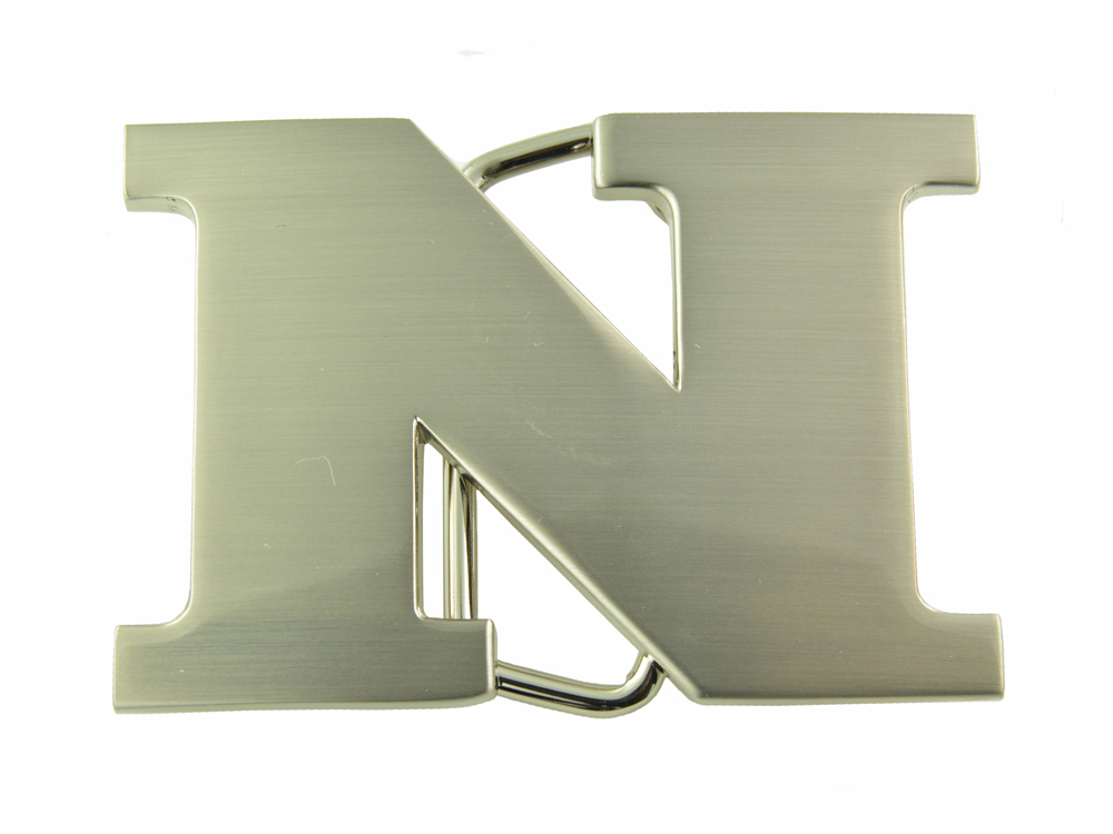 INITIAL « N » METAL STAINLESS STEEL BELT BUCKLE