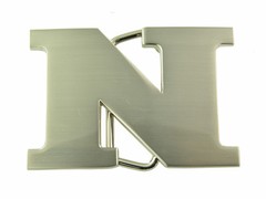 INITIAL « N » METAL STAINLESS STEEL BELT BUCKLE