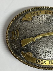 Vintage 1987 Trophy Belt Buckle High Shotgun Montana Silversmith Dick Davis