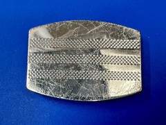 Adidas Silver Colored Striped Golf Sports Trophy Style Vintage Belt Buckle
