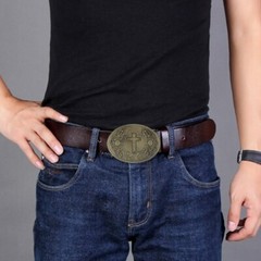 Creatively Relief Pattern Buckle Belt DIY Components Western Heavy Rock
