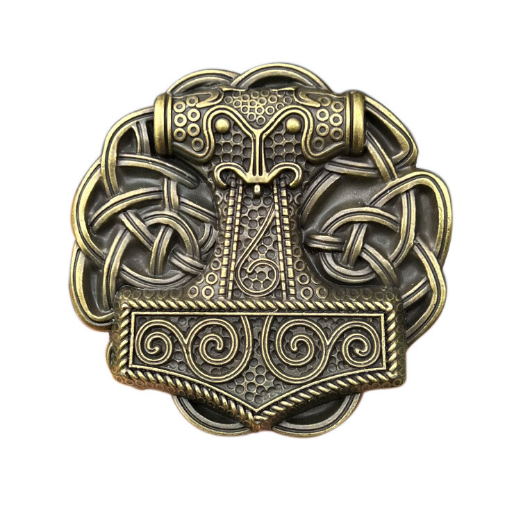 Viking Thor Hammer Belt Buckle for Men&rsquo;s Western Cowboy Motorcycle Riding