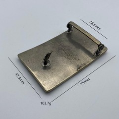Copper Casted Leather Belt Buckle,Moon Design Rectangular Buckle