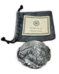 1986 ROCKY MOUNTAINS COMMEMORATIVE BELT BUCKLE ~GREAT OUTDOORS~ #2454/2500