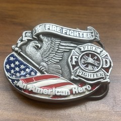 ✨NOS The Fire Fighter American Hero Enamel Belt Buckle 1994 USA Made GAP 4202✨