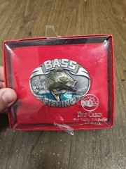 New Bass Fishing Belt Buckle Full Metal Antique silver color USA Country