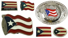 belt buckles lot 6 pieces Closeout Wholesale puertorriquena Puertorriqueno Flags