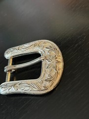 Vintage Collectible Frame Silver Tone Belt Buckle