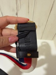 GUCCI Pre-Owned Double Buckle Web Stripe Belt