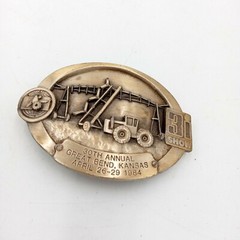Kansas Farm 3I Show Belt Buckle Great Bend 1984 Tractor Farm Implements KS