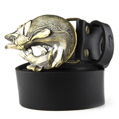 Belt buckle Pike, Angler gift trophy fish norther pike solid brass belt buckle