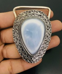 Blue Opal Gemstone 925 Sterling Silver Handmade Belt Buckles Vintage Gift For