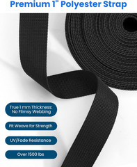 Buckle & Strap Kit – 6 Yards 1 Inch Wide Polyester Webbing Stronger Than Nylon,