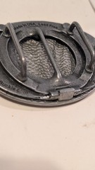 BevBuckle America USA Flag Patriotic Oval Belt Buckle Pewter Tone Made In USA
