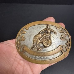 Vintage Johnson and Held 100% Handcrafted Rodeo Roping Belt Buckle- Signed-NICE