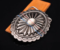 Retro Western Tribal men&rsquo;s cowboy Flower Turquoise Belt Buckle fits 40mm Strap