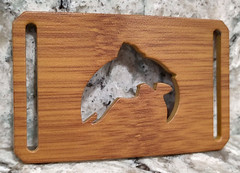 GRIP6 BELT BUCKLE – NATURALIST SALMON FISH – BAMBOO WOOD FINISH – 1.5 INCH WIDE
