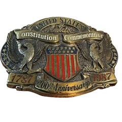 USA Constitution Commemorative 200th Anniversary Belt Buckle Ltd Edition Brass