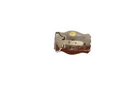 Vintage Western Style Chrome Belt Buckle with Applied Brass Bucking Bronco Horse