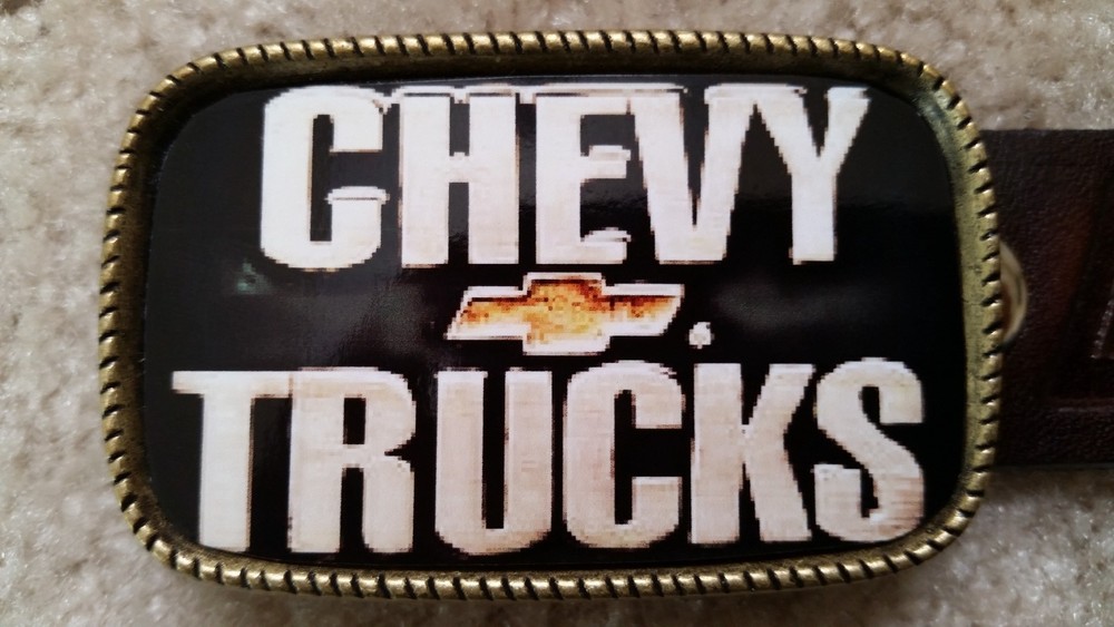 CHEVY TRUCKS Epoxy Photo Buckle New USA