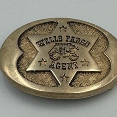Vintage 1977 Wells Fargo Agent 125th Anniversary Solid Brass Belt Buckle PP 146