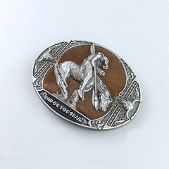 New Vintage Yellow Enamel End Of The Trail Western Oval Belt Buckle