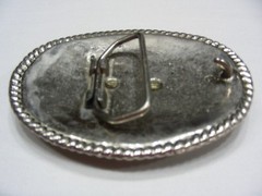 SLIVER EAGLE – ROUND – 2.75&Prime; X 3.5&Prime; METAL BELT BUCKLE!