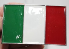 Italian Flag Enamel Metal Belt Buckle 3 5/8&Prime; x 2 1/2&Prime; – Fits 1 1/2&Prime; Wide Belt