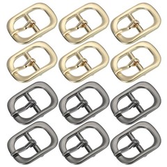 12 Pcs Light Gold/Black 0.5&Prime; Single Prong Belt Buckle Roller Pin Buckle