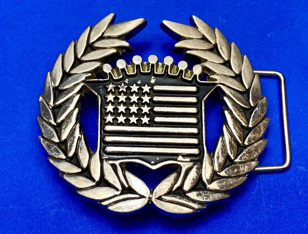 Vintage Cadillac Emblem Flag Chrome Color Belt Buckle Byfamous Stars And Straps