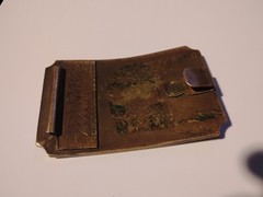 Vintage Wells Fargo and Company 1852 Stage Coach Rectangular Brass Belt Buckle