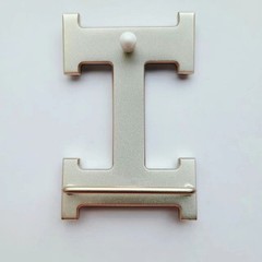 38mm Brushed H Belt Buckle Silver Replacement Metal Belt For Men-
