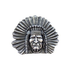 Vintage Silver Plated Chief Legend Western Belt Buckle Boucle de Ceinture