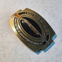 Vtg 1978 Great American Belt Co. Brass Belt Buckle Rifle 2nd Amendment Limited