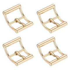 4Pcs Single Prong Belt Buckle 0.75&Prime; ID Curved Bow Buckle for Shoes, Light Gold