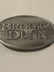 Brooks and Dunn Belt Buckle Solid Metal Country Music Pewter