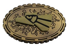 Hecho en Mexico Belt Buckle Brass Vintage Metal Mexican Eagle Logo Cowboy Rodeo