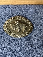 Vintage EGE American Bison Pewter Belt Buckle Buffalo 1993 Made In USA