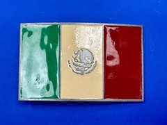 Mexico Flag Patriotic Belt Buckle Western Cowboy Eagle Country Emblem