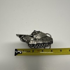 Vintage Tank Army Military Belt Buckle Brass Numbered 2102