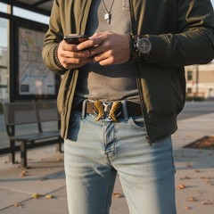 Silver Metal Men Belt Buckle Western Fashion Brown Boot Cowboy Hat Weekend Look