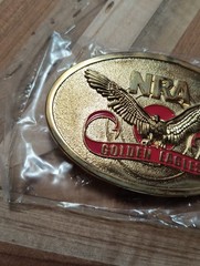 NRA Golden Eagles Belt Buckle With Original Box