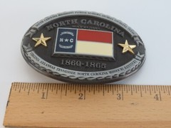 North Carolina NC State Flag Metal Belt Buckle CSA Southern States 3D New