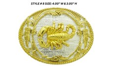 Scorpion Belt Buckle Gold Silver Metal New Mens Womens Zodiac Sign Rodeo Western
