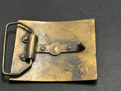 E-108 Bergamot Brass Works Belt buckle B-132 Flag American History From 70s