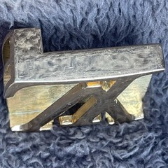Vtg Louis Vuitton Gold Tone Belt Buckle Iconic LV Engraved Logo Y2K Distressed